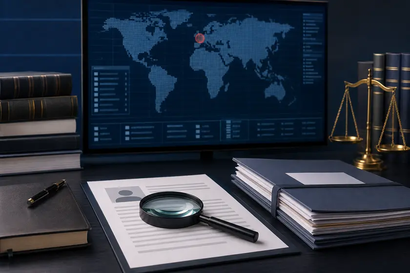 Interpol Kırmızı Bülten ve difüzyon kaydının CCF önünde incelenmesini temsil eden dosya