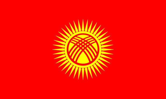 Kırgızistan T&uuml;rk konsoloslukları ve vek&acirc;letname rehberi i&ccedil;in Kırgızistan bayrağı