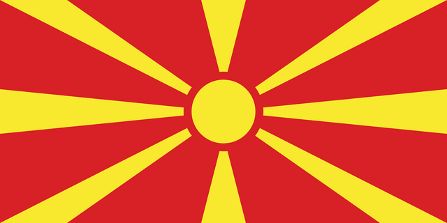 Kuzey Makedonya T&uuml;rk konsoloslukları ve vek&acirc;letname rehberi i&ccedil;in Kuzey Makedonya bayrağı