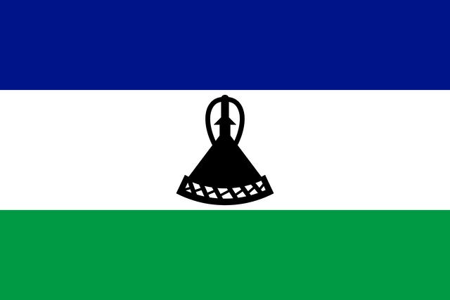 Lesotho T&uuml;rk konsoloslukları ve vek&acirc;letname rehberi i&ccedil;in Lesotho bayrağı