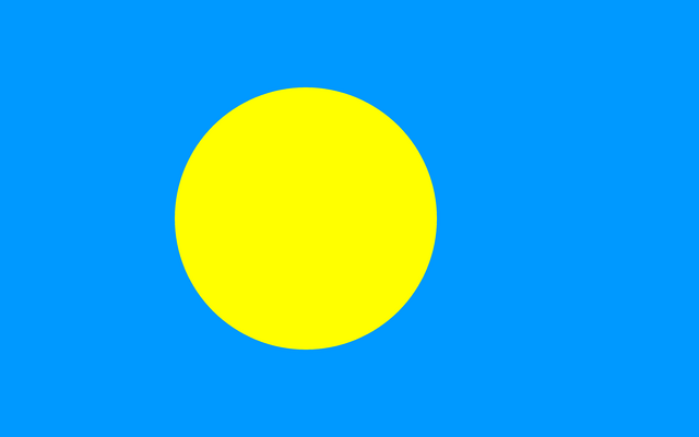 Palau T&uuml;rk konsoloslukları ve vek&acirc;letname rehberi i&ccedil;in Palau bayrağı