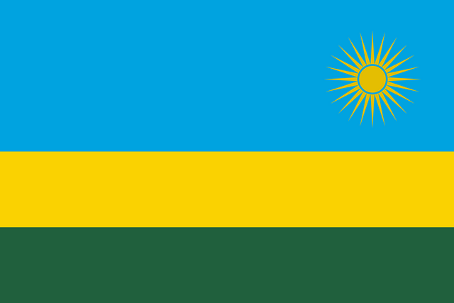 Ruanda T&uuml;rk konsoloslukları ve vek&acirc;letname rehberi i&ccedil;in Ruanda bayrağı