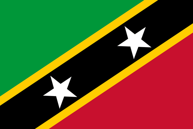 Saint Kitts ve Nevis T&uuml;rk konsoloslukları ve vek&acirc;letname rehberi i&ccedil;in Saint Kitts ve Nevis bayrağı