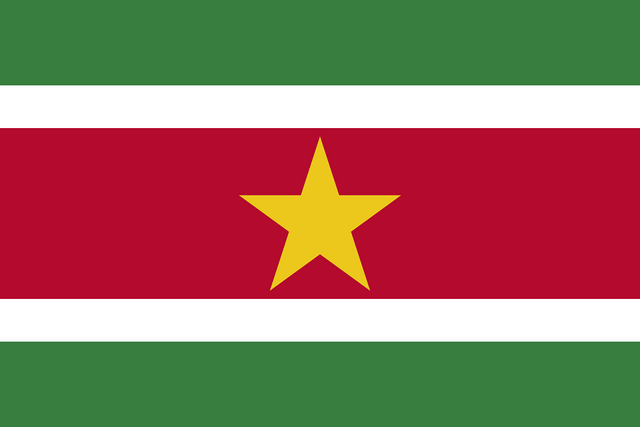 Surinam T&uuml;rk konsoloslukları ve vek&acirc;letname rehberi i&ccedil;in Surinam bayrağı
