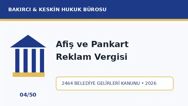 Afiş bez pankart ge&ccedil;ici reklam vergisi 2464 sayılı Belediye Gelirleri Kanunu madde 15/3