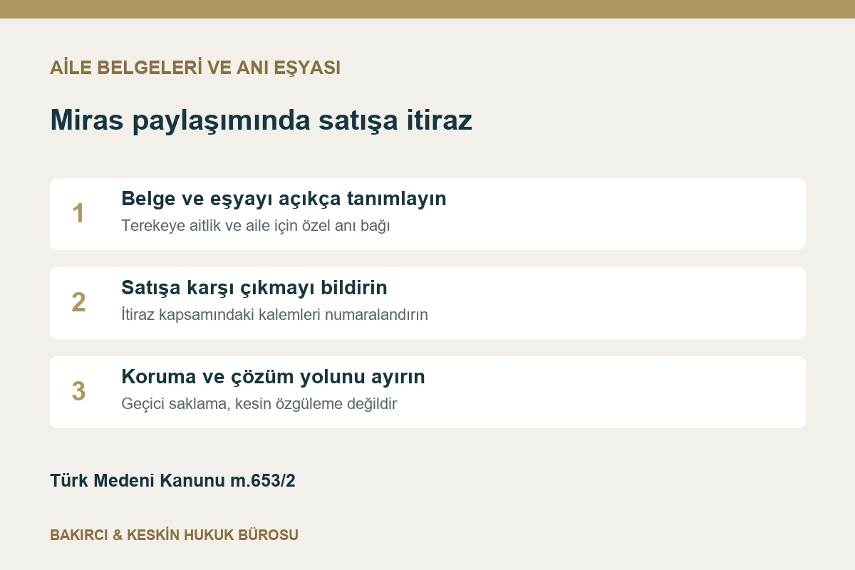Aile belgeleri ve anı eşyası i&ccedil;in kimlik, satışa itiraz ve koruma d&uuml;zeninin belirlenmesi