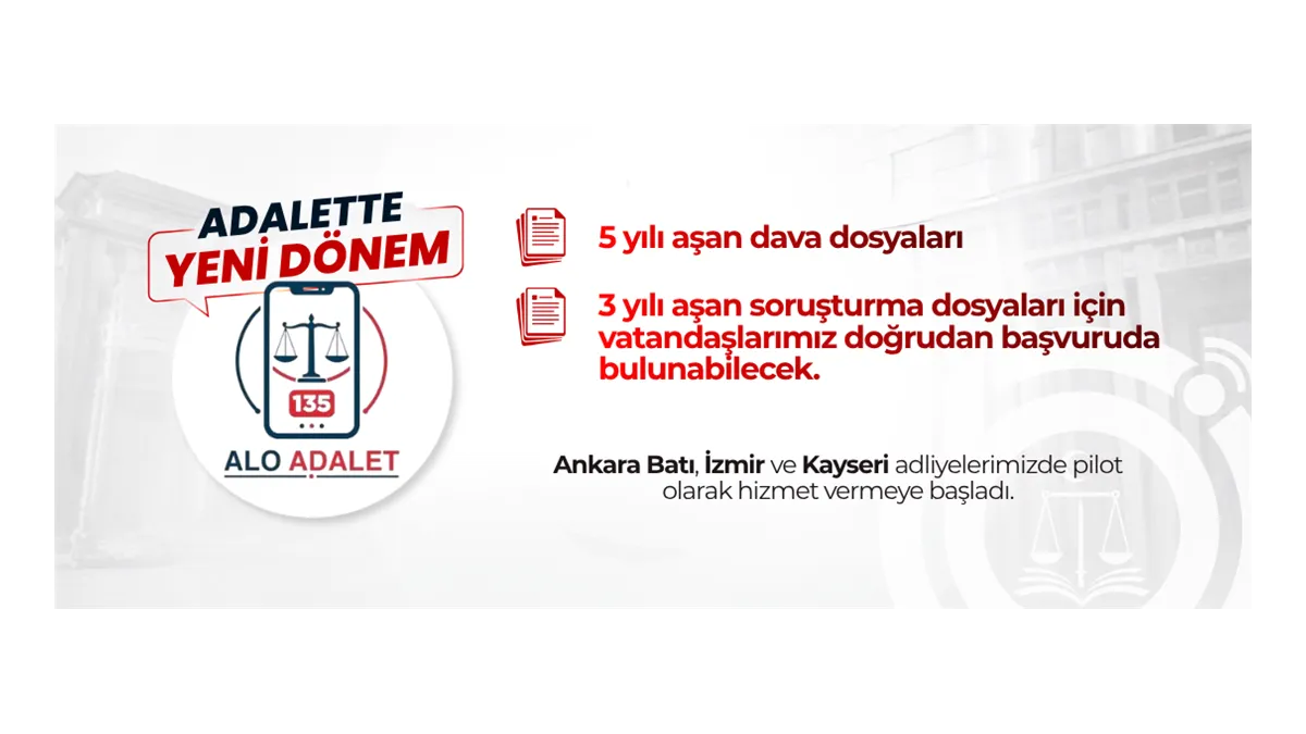 Alo Adalet 135 hattı başvuru şartları, 5 yılı aşan davalar ve 3 yılı aşan soruşturmalar