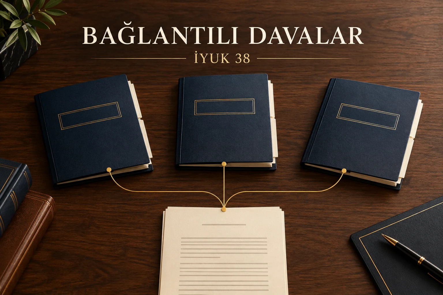 İYUK 38 bağlantılı davalar i&ccedil;in birbirine bağlı &uuml;&ccedil; dava dosyası ve başvuru dilek&ccedil;esi