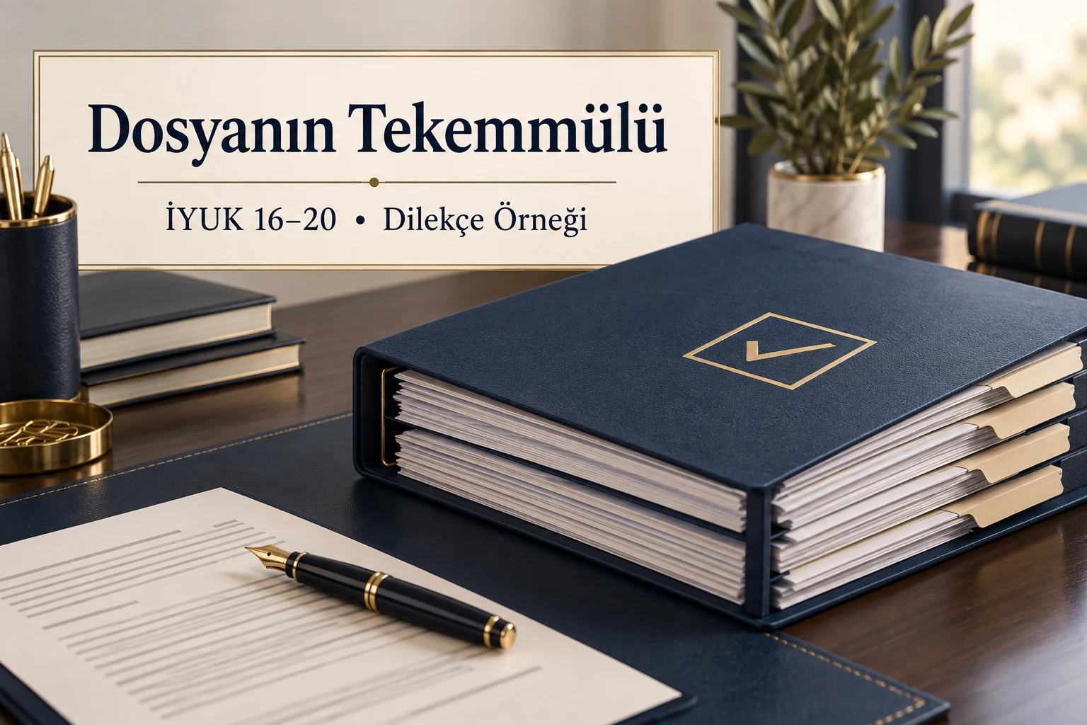 Tekemm&uuml;l etmiş idari dava dosyası, tamamlanmış evrak ve kontrol işareti