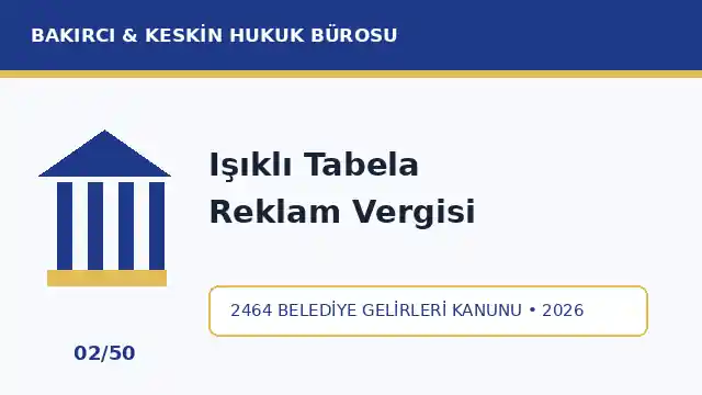 Işıklı tabela ve projeksiyonlu reklam İlan ve Reklam Vergisi 2464 madde 15