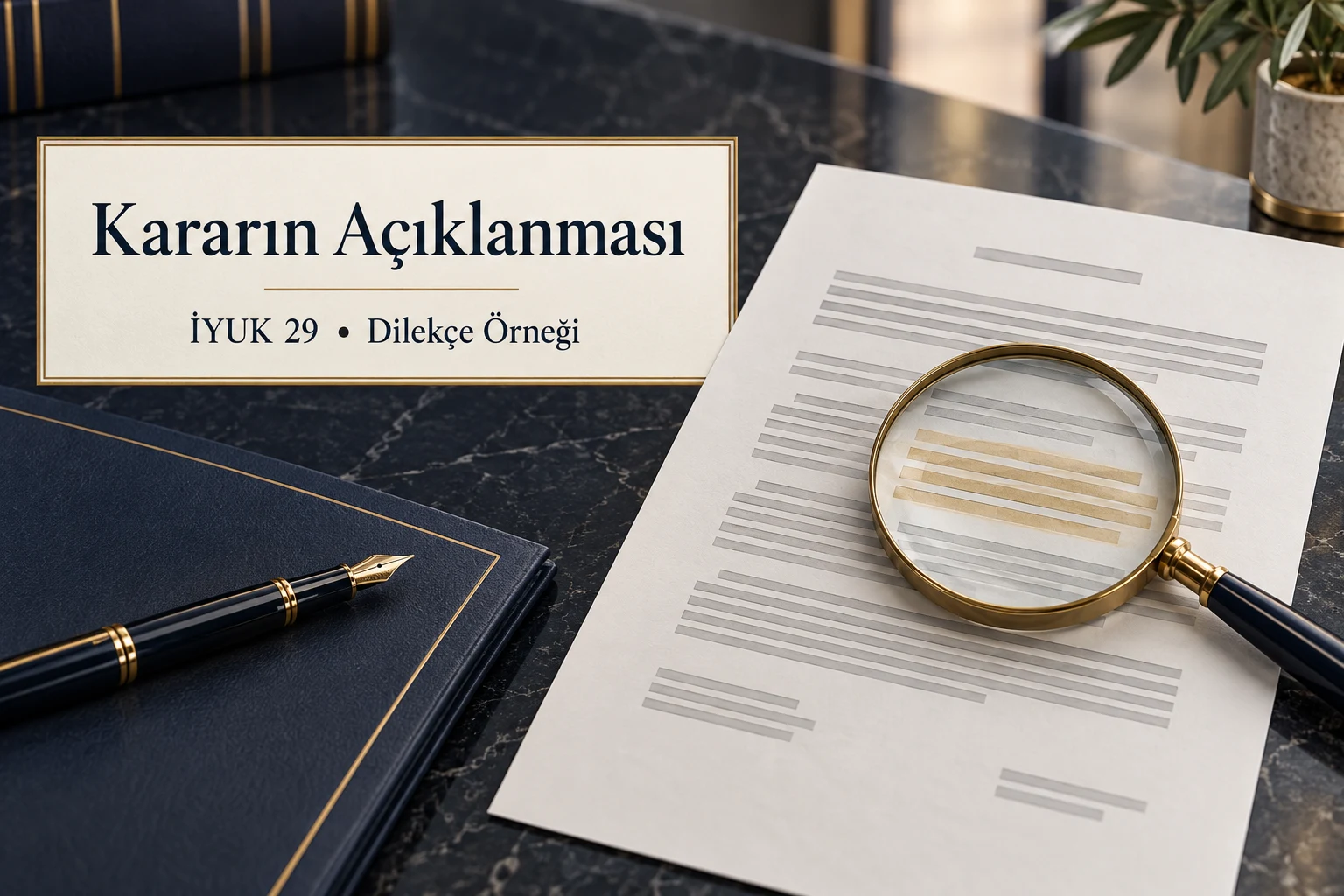 İdari yargı kararında a&ccedil;ıklanması istenen b&ouml;l&uuml;m&uuml; g&ouml;steren b&uuml;y&uuml;te&ccedil; ve karar belgesi