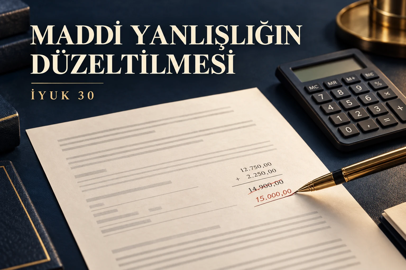 İYUK 30 kapsamında mahkeme kararındaki aritmetik yanlışlığın d&uuml;zeltilmesini g&ouml;steren belge