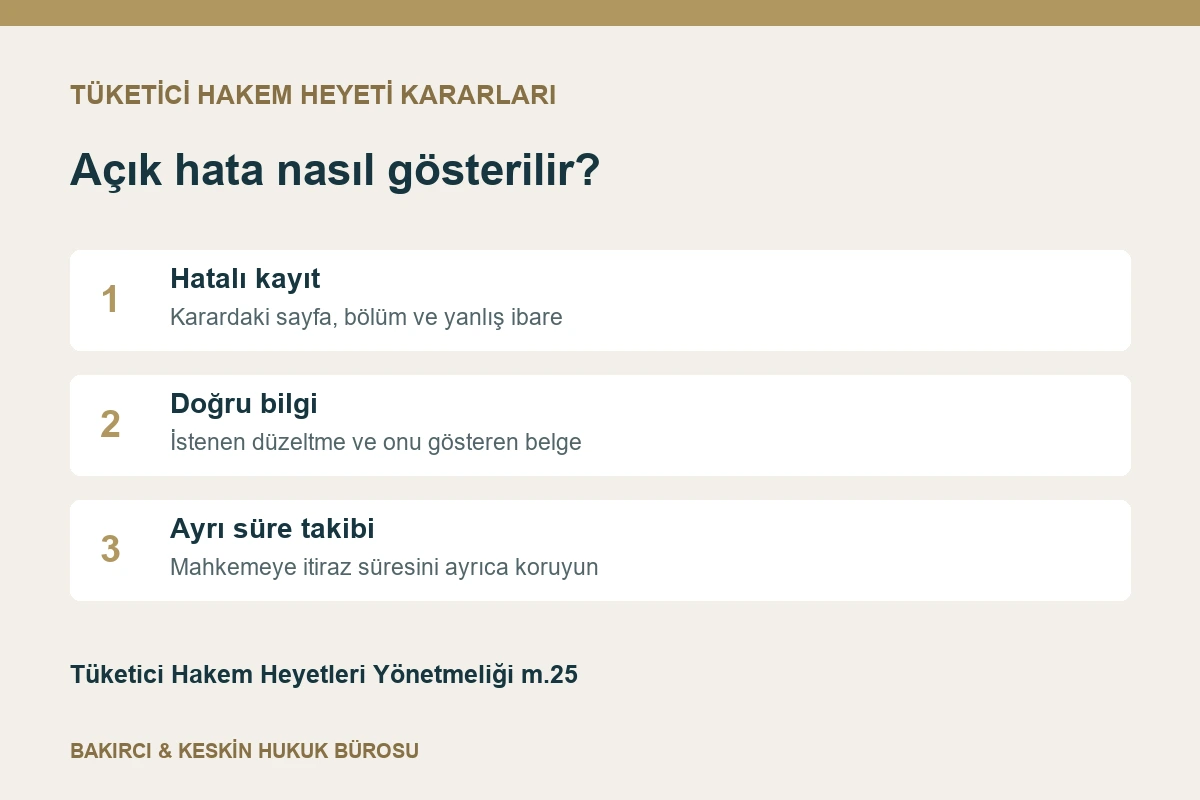 Hakem heyeti kararında hatalı kayıt, doğru bilgi ve dayanak belgenin karşılaştırılması