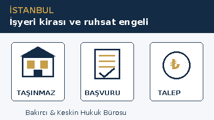 İstanbul işyeri kiralarında ruhsat engelinin taşınmaz, başvuru ve talep y&ouml;n&uuml;nden incelenmesini g&ouml;steren &ouml;zg&uuml;n şema