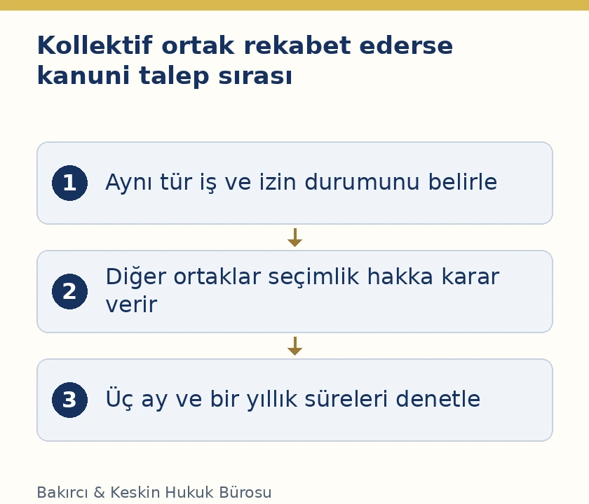Kollektif ortak için rekabet kapsamı, seçimlik haklar ve üç aylık ile bir yıllık zamanaşımı incelemesi