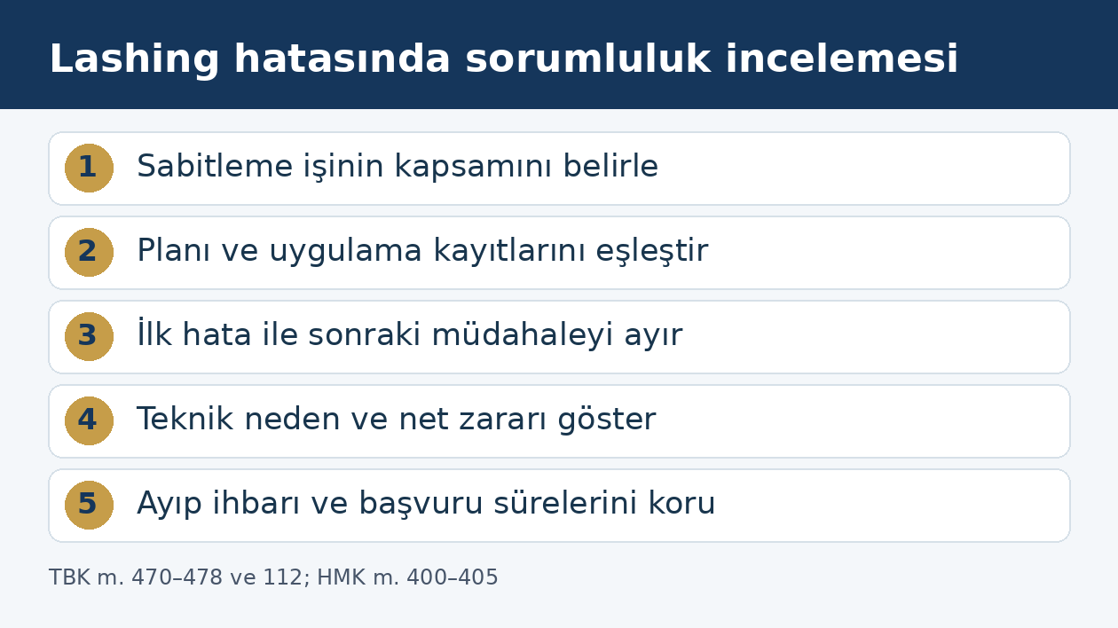 Bağımsız y&uuml;k sabitleme işinde s&ouml;zleşme, uygulama, nedensellik ve talep sırası