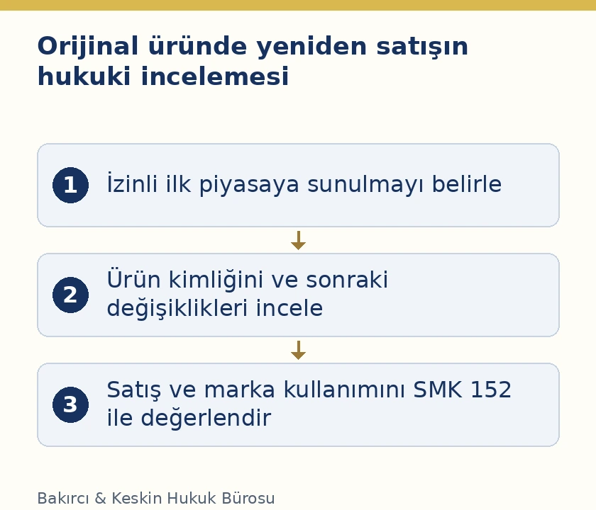 Marka hakkının t&uuml;kenmesinde izinli piyasaya sunulma, &uuml;r&uuml;n kimliği ve yeniden satış incelemesi