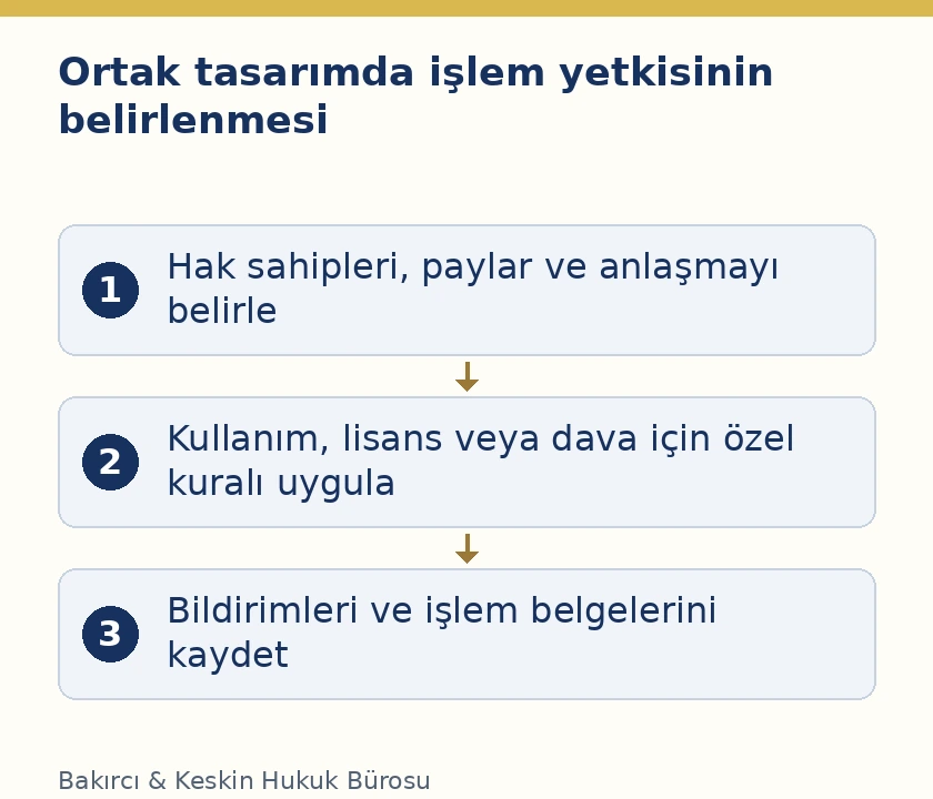 Ortak tasarım hakkının kullanım, lisans ve dava bakımından ayrı karar kuralları