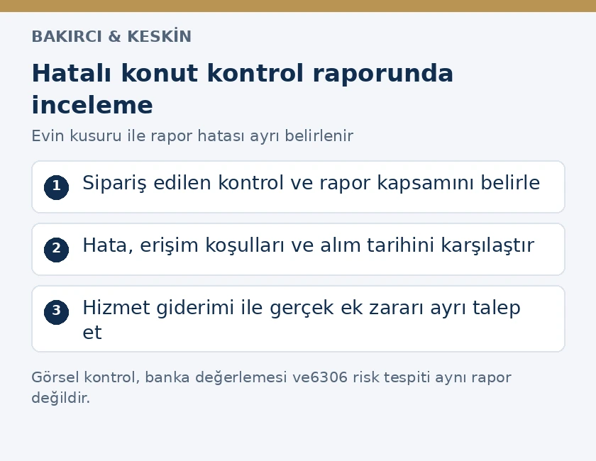 Konut inceleme raporunda kapsam, satın alma kararına etkisi ve zarar hesabı