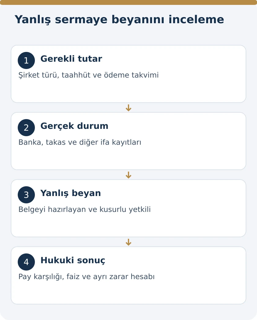 Sermaye &Ouml;denmediği H&acirc;lde &Ouml;denmiş G&ouml;sterilirse Kim Sorumlu? TTK 550 &ndash; kanuni koşullar şeması