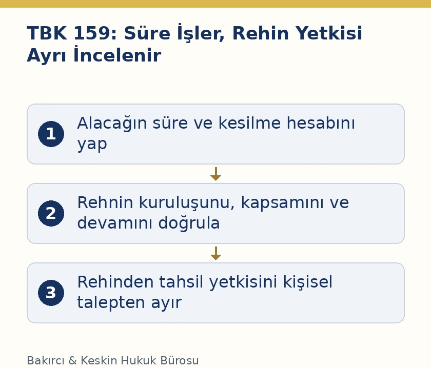 TBK 159 taşınır rehninde zamanaşımı hesabı ile mevcut rehinden tahsil yetkisinin ayrımı