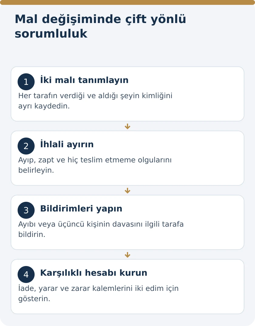 Mal değişiminde &ccedil;ift y&ouml;nl&uuml; sorumluluk