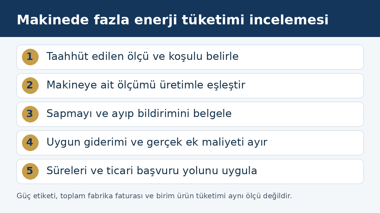 Üretim makinesinde taahhüt edilenden yüksek enerji tüketiminin hukuki incelemesi
